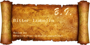 Bitter Izabella névjegykártya